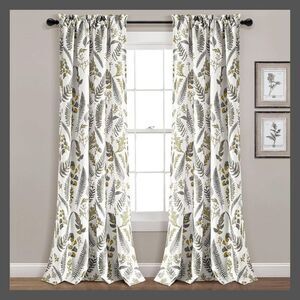 Lush Decor - Set of 2 (84"x52") Devonia Allover Light Filtering Yellow/Gray